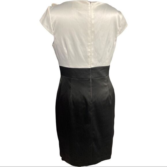 STUDIO ONE women’s dress, Size 16, white & black with white rosettes SEE DESCRIP - Picture 5 of 12